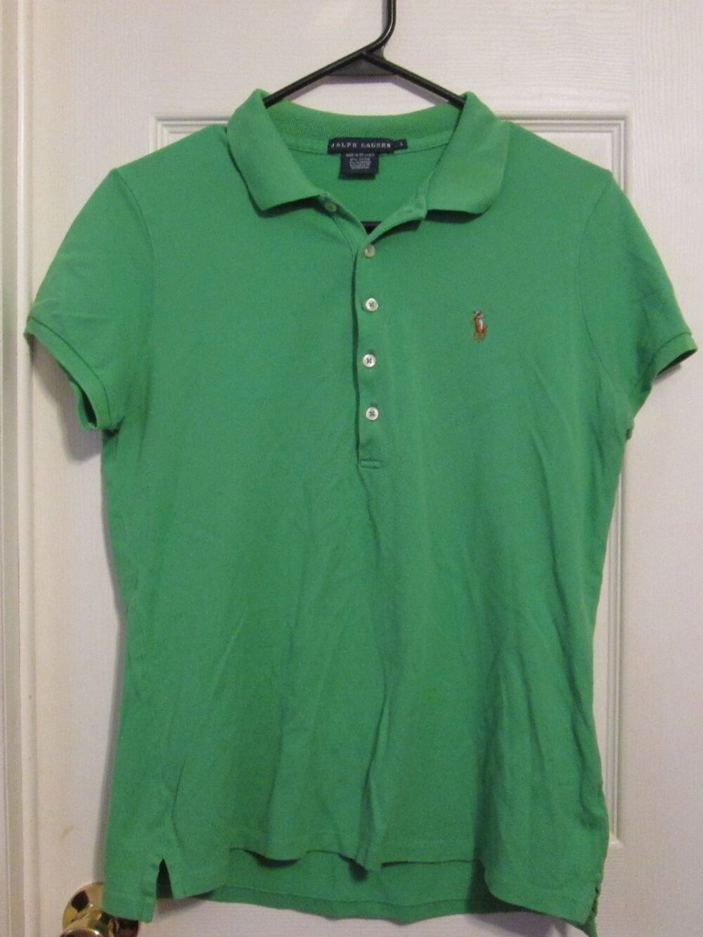 Ralph Lauren Green Short-Sleeve Women's Polo Shirt Size Large